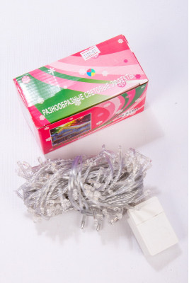 Гірлянда, діодна, 200 кольорових лампочок, 13 м, прзорий провід